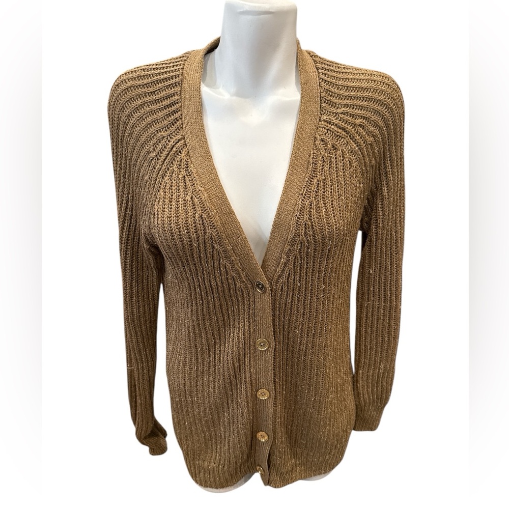 MICHAEL Michael Kors Metallic Gold cable knit Cardigan